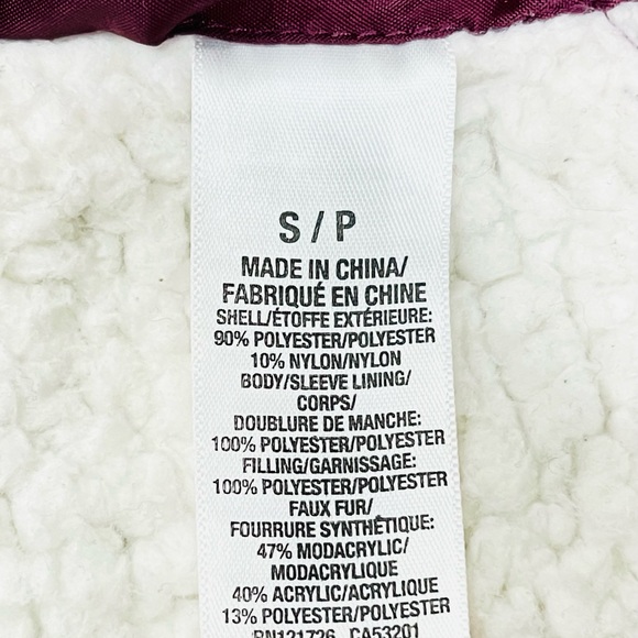 AEROPOSTALE — PRINCE & FOX, SMALL BURGUNDY FUR-LINED WINTER COAT, UTILITY JACKET - Picture 14 of 14